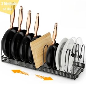 Expandable Pot Lid Organizer, Pots and Pans Lid Rack, Adjustable Pot Lid Holders for Cabinet, Clearance