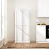 61" White Metal Kitchen Pantry Cabinet Adjustable Storage with 4 Shelves (110lb Capacity), Heavy Duty Freestanding Pantry Organizer for Kitchen